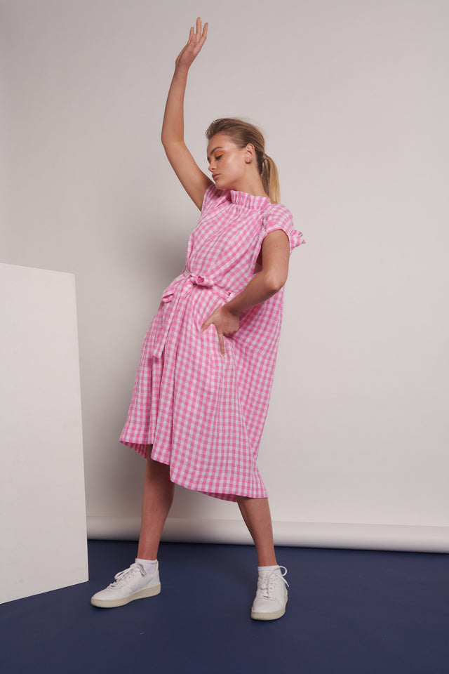 Happiness Dress Gingham Pink