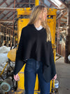 Angled Wool Cape Black