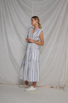 Shelly Dress Stripe White Blue