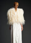 Ostrich Feather Cape Ivory