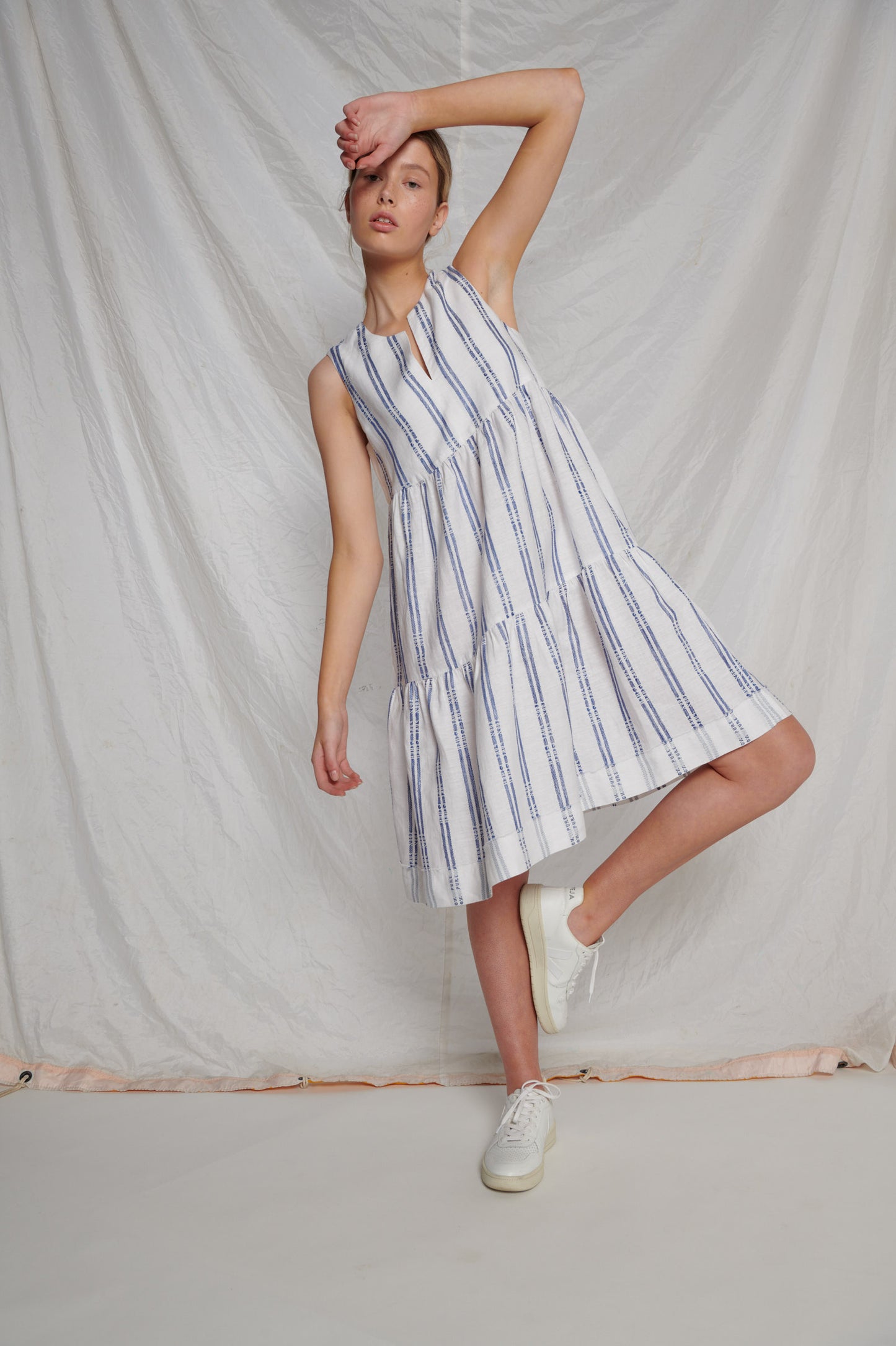 Wiley's Dress Stripe White Blue